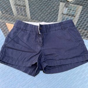 J. Crew navy soft chino shorts in excellent used condition. Size 0.